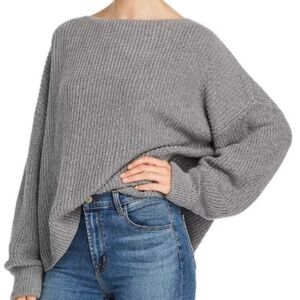 French Connection - Oversized Boatneck Cotton Sweater - Gray